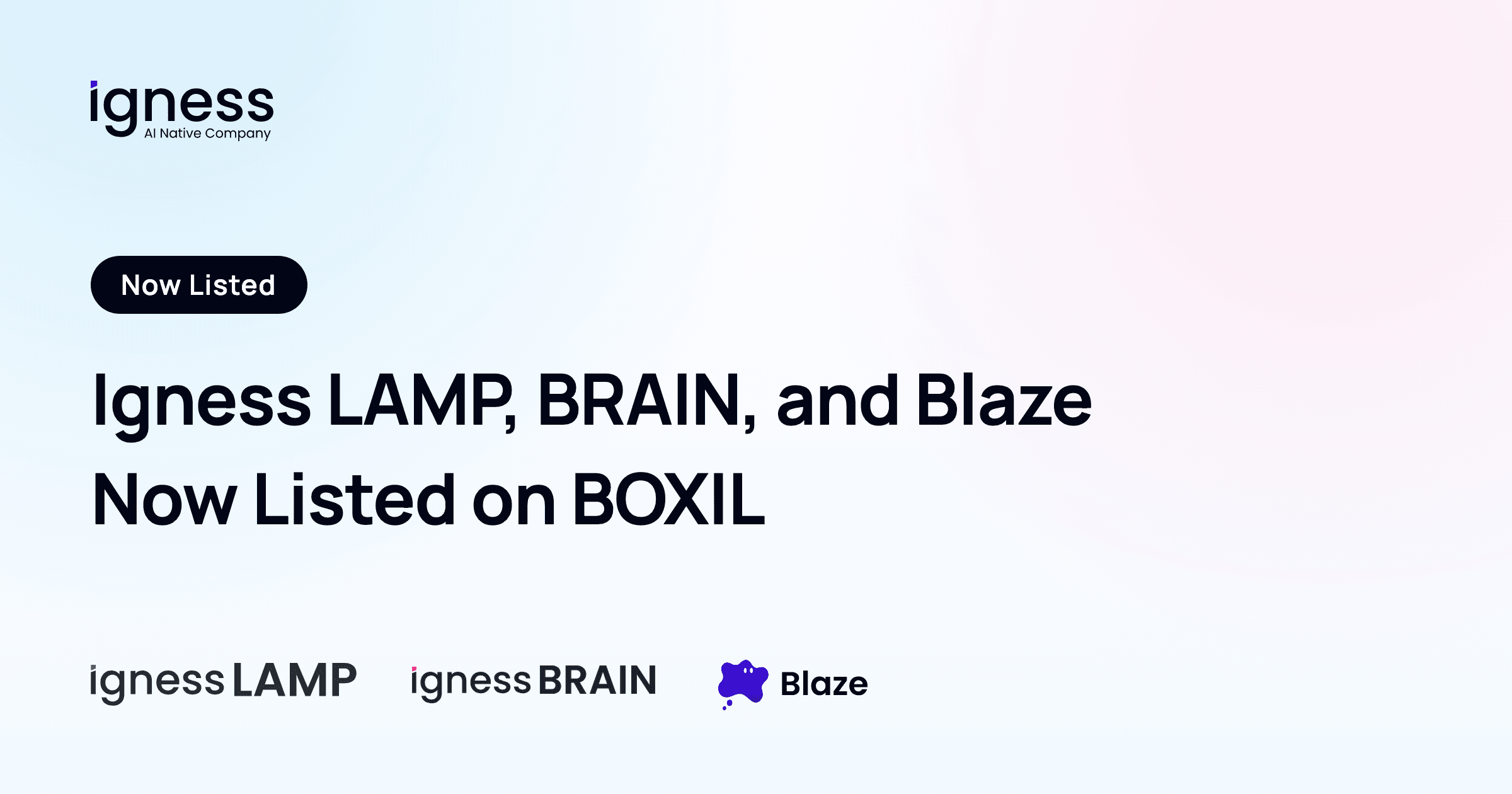 Igness LAMP, Igness BRAIN, and Blaze Now Listed on BOXIL, Japan's SaaS Comparison Site